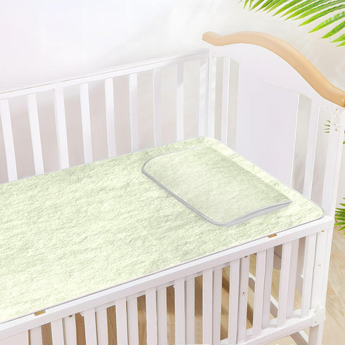 SyXIOP 28" 52" Green Cooling Baby Waterproof Crib Mattress Cover x Absorbent Pee Pads for Kids, Adult