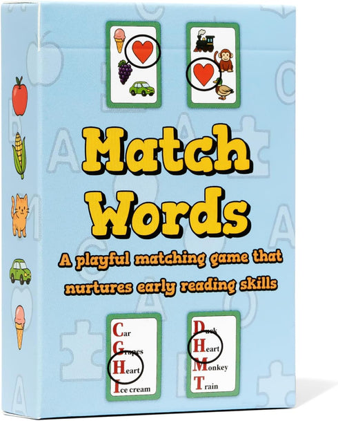 3-5 1-4 Sight Words Matching Game - Montessori-Inspired Early Letters & Reading for Ages & Players - Preschool