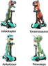 DINOBROS Dinosaur Scooter Toys - Pull Back Cars Mini Finger Kick Scooters, Dino Gift Sets for Kids 4-Pack
