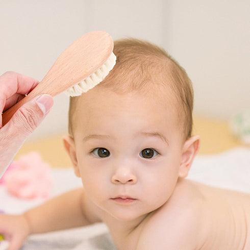 Set 2 2 ERINGOGO Beech Wood Comb and Woolen Brush for Newborns Scalp Care Grooming Kit with Combs and Brushes Sensitive
