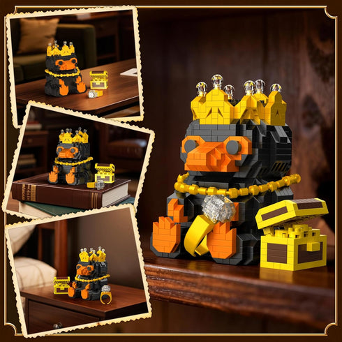 Set, 14+ (950 Vziimo Magic Animals Building Animal Toys with Necklace, Ring, Treasure Box & Crown, MOC Animal Building