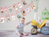 Newmemo 1st Birthday Photo Banner, Baby to 12 Months Rose Gold Milestone Safari Jungle Decor