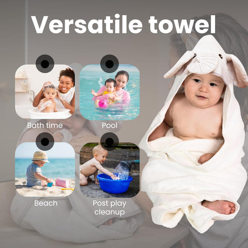 Premium Baby Towel for Bath with Hood, Extra Soft, Silky Smooth Fabric, Made from Viscose derived from bamboo