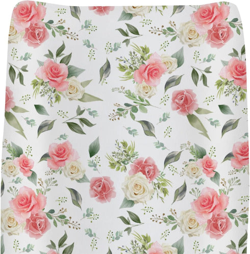 ZoUbqchY Bloom Rose Green Leaves Changing Pad Coves for Baby Girl Boy Boho
