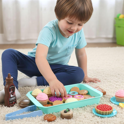Set 29 LOVESTOWN Pretend Play Desserts Toy - PCS Kids Desserts Fake Food for Tea Party & Birthday Gift