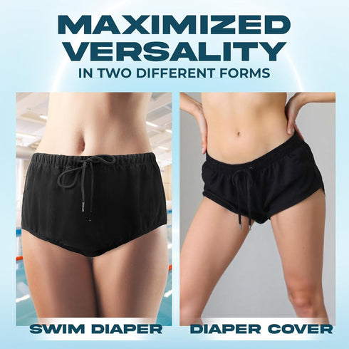LFDAVP 3XL Reusable Adult Swim Diaper Special Needs, Incontinence Plastic Pants Cloth Diaper Cover, Waterproof Training