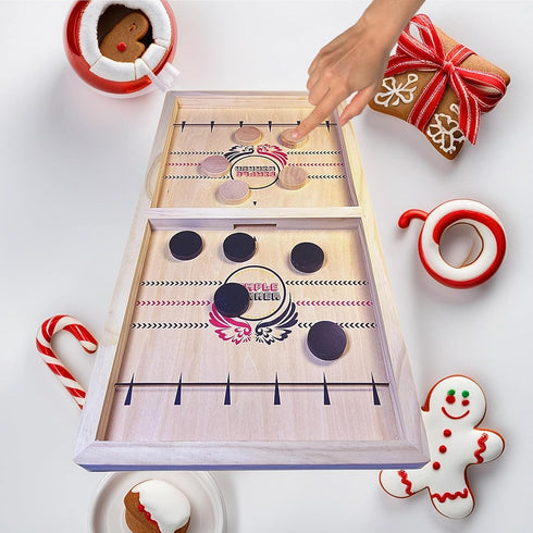 Fast Sling Puck Game, Table Desktop Battle, Sling Foosball Board Game Toy, Parent-Child Table Game (S(14.4 * 8.5in))