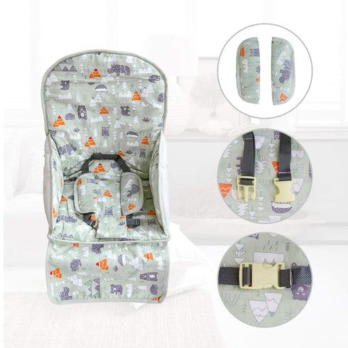High Chair Pad, High Chair Cushion, High Chair Cover Pad, Safe and Comfort, Soft and Breathable, Cute Pattern, Baby