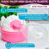 2Pcs Talcum Powder Brush with Holder, Dusting Powder with Puff for Women, Pink and Blue Colors, Easy to Clean