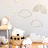 4 Pieces Boho Nursery Cloud Star Wall Decor Wooden Babyroom Moon Rattan Wall Decor Wooden Rainbow for Children Baby