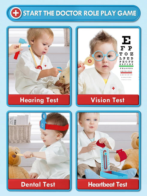 3-5, Set, 3 4 5 Lehoo Castle Doctor Kit for Toddlers Kids Doctors Play Pretend Play with Doctor Costume Toy Stethoscope