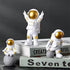 LUOZZY 3 Pcs Astronaut Figurines, Space Cake Toppers Decorations for Outer Space Cupcake (Golden)