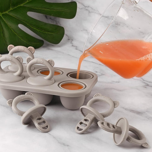 Frozen Moukiween Toddler Popsicle Molds Baby Food Storage Containers Suitable for Fresh Fruit Puree and Yogurt Ice