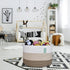 Extra Large Blanket Basket 87L - Cotton Rope Laundry Basket for Baby Nursery, Large Clothes Basket, White & Brown
