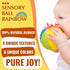 caaocho Pure Natural Rubber Sensory Ball - 4" Rainbow Colors, Promotes Sensory Development, BPA Free