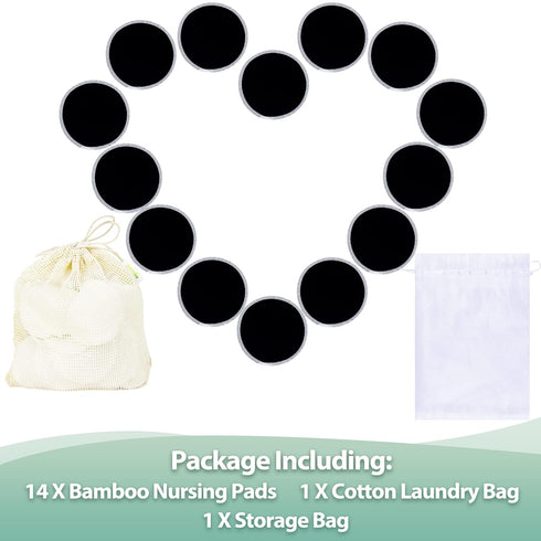 (14 Pack) 3 3.9/4.7/5.5 inch wegreeco Nursing Breast Pads + Laundry Bag & Travel Storage Bag, Sizes: Option - Washable