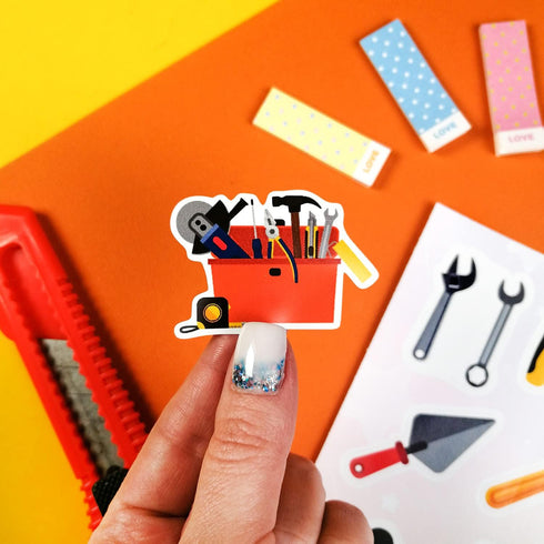 100Pcs Kids Tool Stickers, Hammer Decals for Toddler Tool Set, Tool Toys for Boys and Girls, Kids Tool Bench