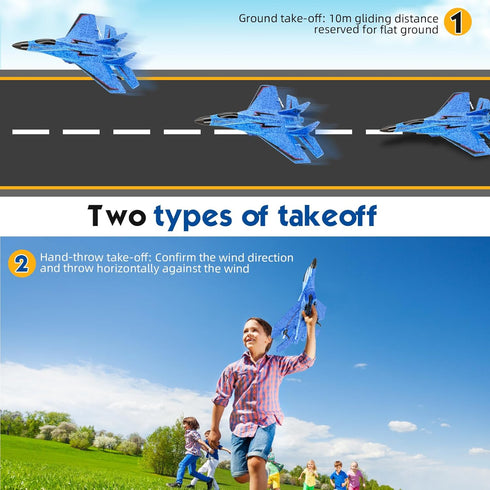 Kimmol 2CH 2.4Ghz RC Plane, Remote Control Airplane Toy - RC Plane Remote Control Planes Rc Aircraft with Lights