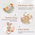 Set (3pcs) Set 3-6-12 Youuys Wooden Baby Rattle - Crochet Rattle Rain Stick Teething Toys, Wooden Montessori Toy