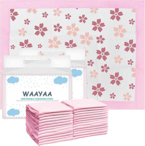 WAAYAA 50 Pack Disposable Pads Changing Pads for Baby, Incontinence Care Soft Breathable
