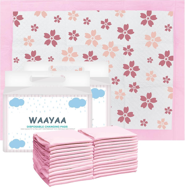 WAAYAA 50 Pack Disposable Pads Changing Pads for Baby, Incontinence Care Soft Breathable