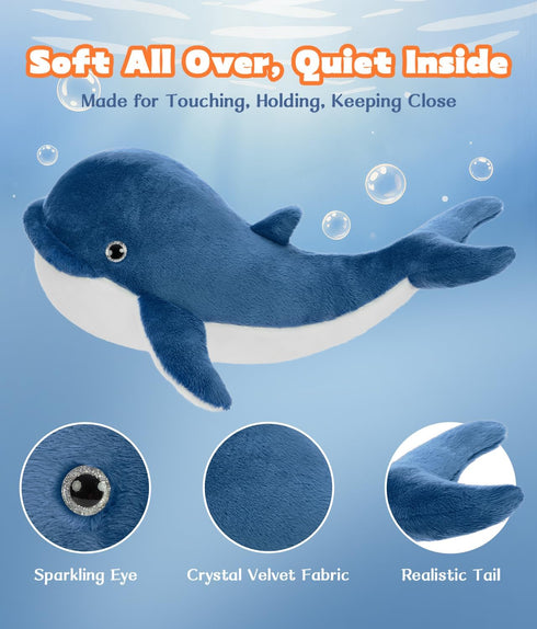 Animal,3PCS Set,Orca Tezituor Whale Stuffed Whales Plush Toys Whale,Beluga Whale,Blue Whale,Gifts for Kids Boys Girls