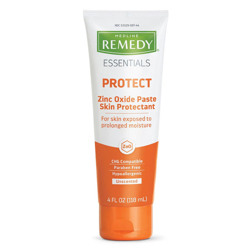 Medline Remedy Essentials Zinc Oxide Skin Protectant Paste (4 oz Tube), Unscented,