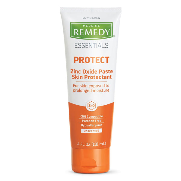 Medline Remedy Essentials Zinc Oxide Skin Protectant Paste (4 oz Tube), Unscented,