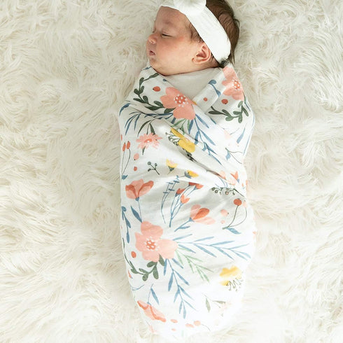 GRACED SOFT LUXURIES 2 Pack Premium Muslin Baby Swaddle Blankets, Large 47 x 47 inch, 100% Cotton