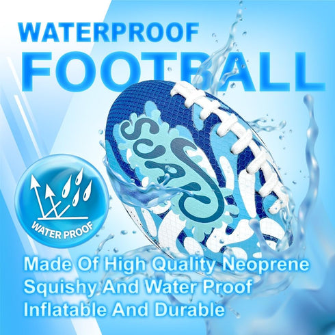 SOAK Waterproof Football, 9 Inches for Beach Pool Lake Park Games, Outdoor Toys for Kids