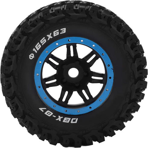 RC Rubber Tire Set 165mm Diameter Wheel Tire for Racing 1/7 RC Car Upgrade Part (Blue)