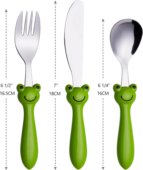 ANNOVA Kids Silverware 6 Pieces Set, Children's Flatware - Stainless Steel Cutlery - 3 Safe Forks, 3 Dinner Spoons
