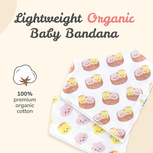 The Wee Bean 2pcs Set Organic Cotton Bandana Bibs, Baby Drool Bibs for Boys Girls Unisex, Teething