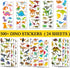 BEESTECH 24 Sheets Dinosaur Stickers for Kids, 450+ Teacher Reward Stickers, Potty Chart Training, Party Favor Supplies