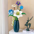 Flower Bouquet Building Blocks Set,Mini Bricks Plant Botanical Collection Construction Building Toy,Creative DIY Artificial Flowers Home Decoration (Blue)
