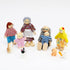 ONEST 15 Pieces Wooden Dollhouse Family Set, Mini People Figures & Accessories for Pretend Play Dolls