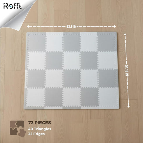 72 64 64 inch 28,4 Little fun times Play Mat for Baby Large Pieces, Assembled Total x SqFt, Interlocking Floor Puzzle