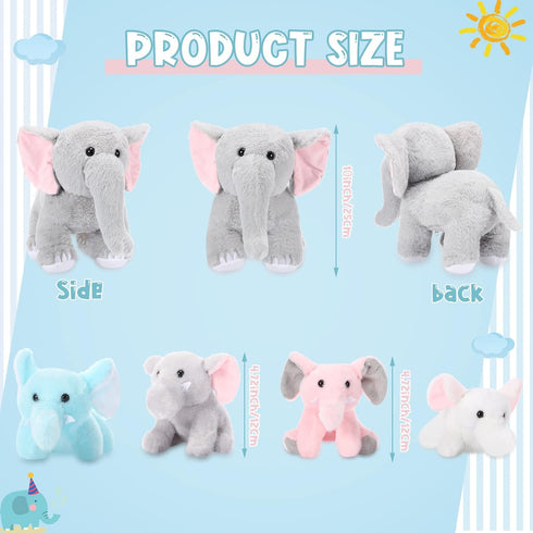 5 Mommy 4 Set Skylety Pcs Plush Elephant Stuffed Animals with Babies, Elephant with Plush Baby Soft Elephants Animals