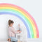 55"x63" Large Rainbow Wall Stickers, Mural Watercolor Half Rainbow Wall Decals Peel