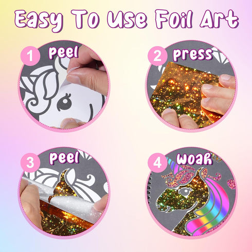 Art & Craft Activity, Foil Fun Princess DIY Kits, No Mess Creative Drawing Game for Kids Ages 4-9, Birthday Gifts