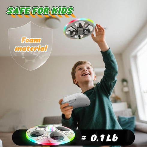 2 Batteries(14 Mini UFO Drone for Kids RC Plane Flying Airplane Toy Remote Control Helicopter with LED Lights, Auto