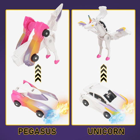 Ultimate Transforming Unicorn Car Toy - 2Pcs Collision to Magical Unicorns, Automatic Deformation for Kids