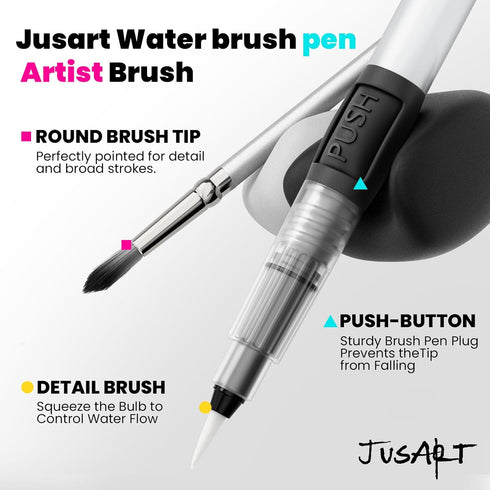 108 Set,Art Set JusArt Colors Watercolor Paint Supplies with Metallic Color, Detail Painting Brushes, Water Brush Pens