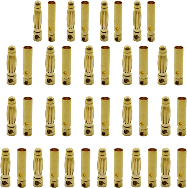 20 Pairs 3mm Gold Plated Banana Plug Bullet Male Female Connector for Lipo Battery ESC