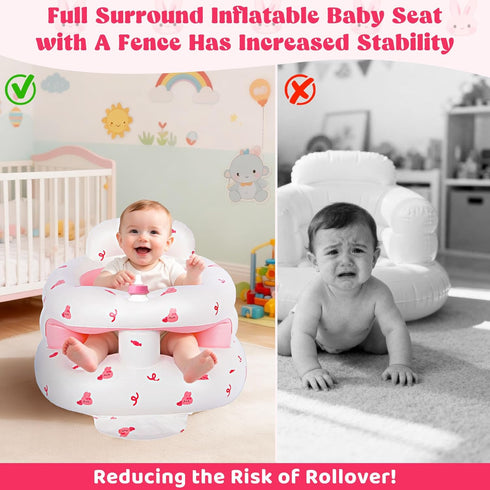 3-36 Inflatable Baby Seat for Months, Baby Seats for Infants for Sitting Up with Back Support Built in Air Pump