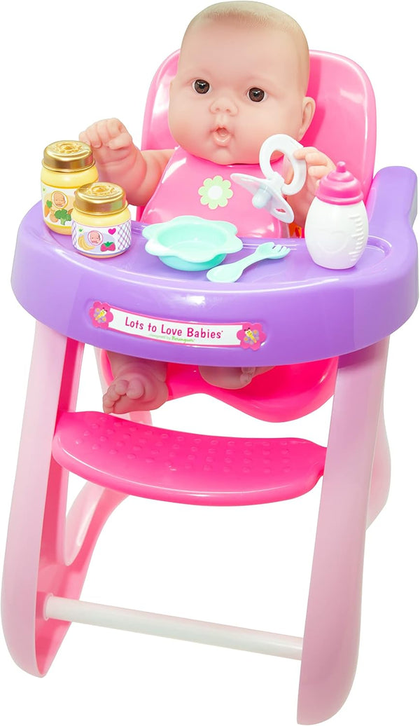 JC Toys - 14" Lots to Love Babies Doll and High Chair