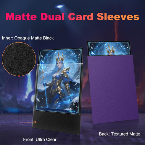 1200 Pack (12 Card Sleeves, Matte Dual Trading Card Sleeves with Opaque Back & Smooth Shuffle, Tear Resistant Card