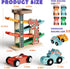 1-3, 6 4-Level 1 Wooden Car Ramp Toy for Toddlers Montessori Toy with Cars (Dinosaur & Racing), Car Ramp Race Track