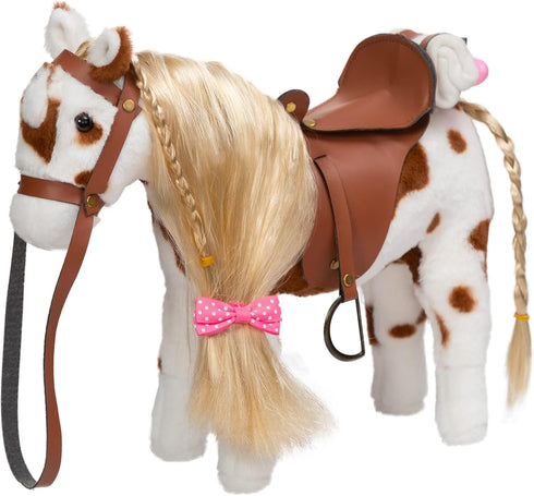 HollyHOME Appaloosa Horse Stuffed Animal Pretty Pony Plush Toy Pretend Play Horse