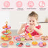 Toddler Toys Tea Party Set for Little Girls, 44 pcs Pretend Plastic Teapot Set with Desserts, Carrying Case for Ages 3-6